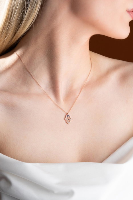 Heliophilia Silver Collar de Plata y Oro Rosa con Circón